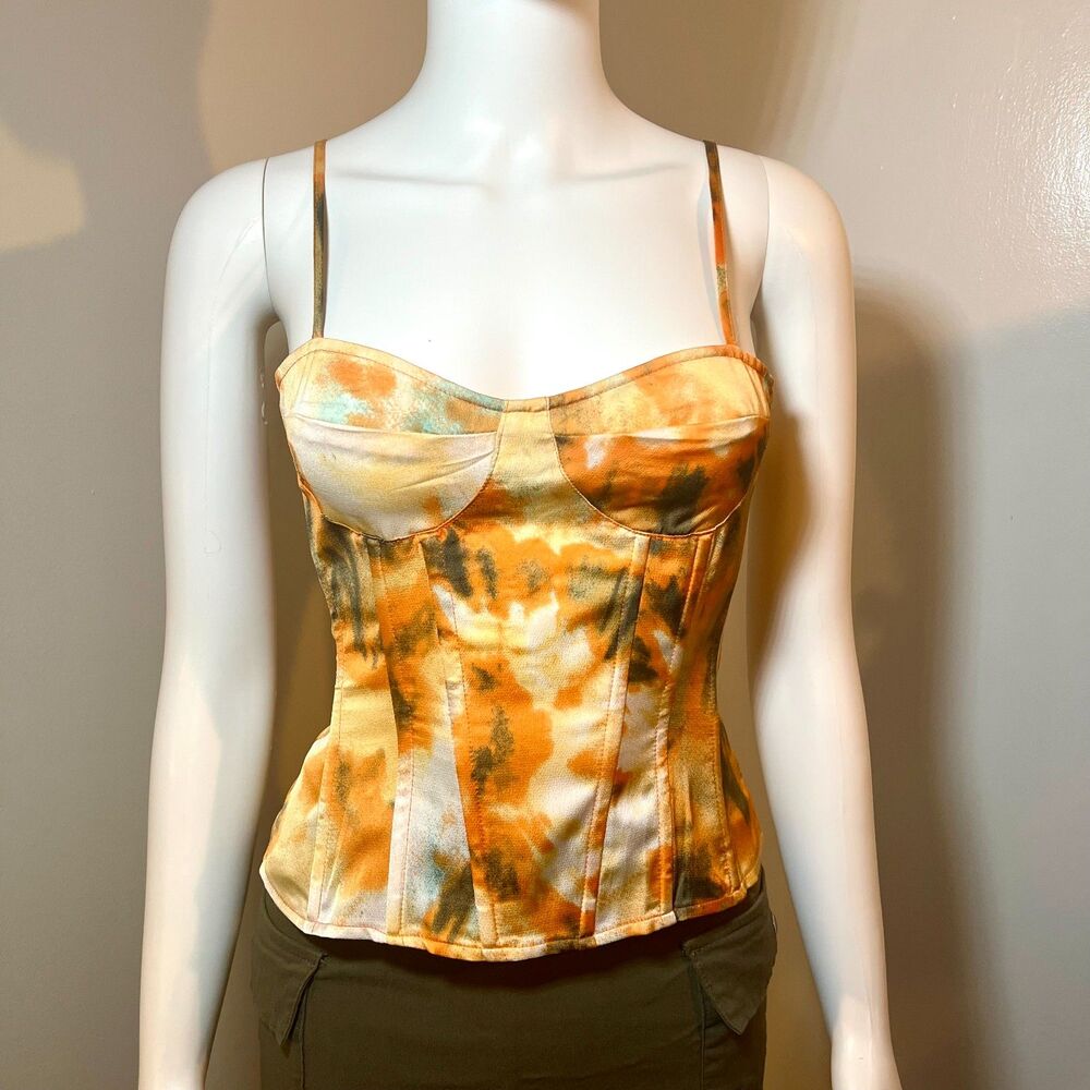 PrettyLittleThing Corset Bustier Cami Top 4 Boho Fairy Festival Summer Rave Y2K
